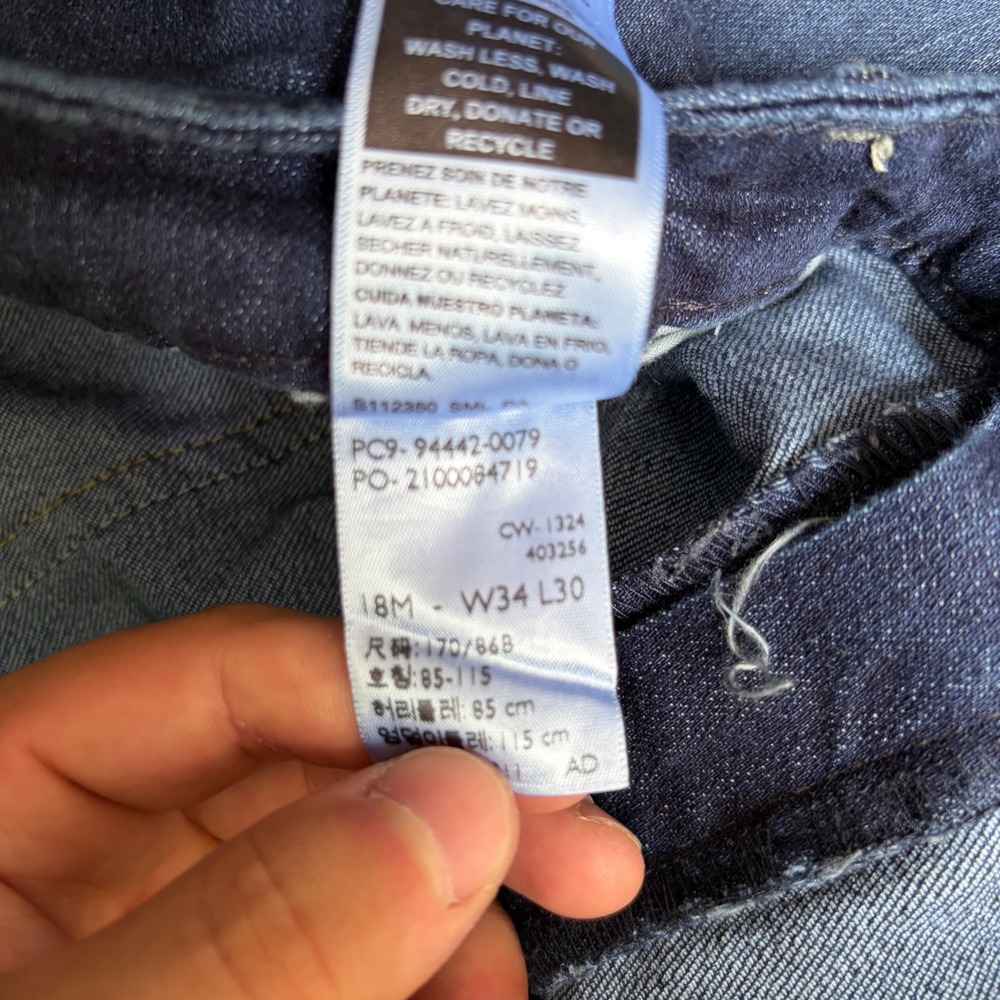 Signature by Levi Strauss & Co Womens Mid-Rise Straight Leg Jeans Dark Wash 18M - Picture 4 of 5